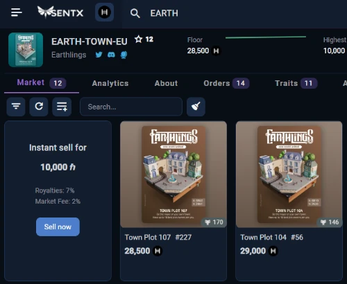 sentx-EARTH-TOWN-EU-Town-Plot-market-price