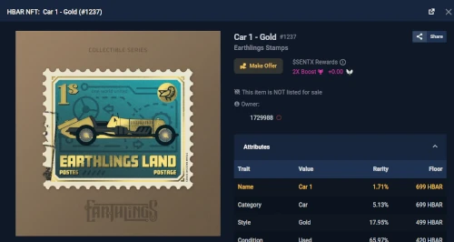 sentx-Earthlings-Stamps-Car1-Gold