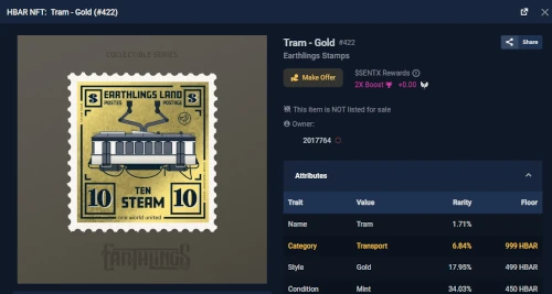 sentx-Earthlings-Stamps-Tram-Gold