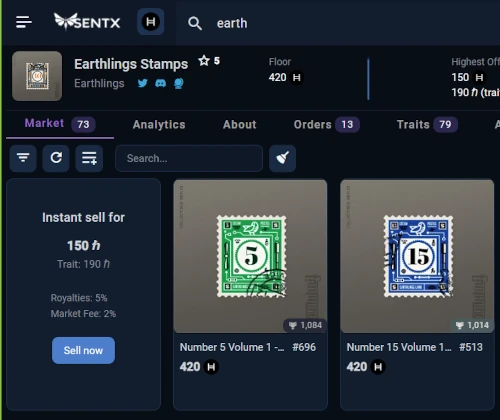 sentx-Earthlings-Stamps-market-price