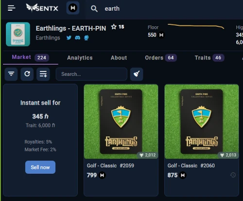 sentx-Earthlings-EARTH-PIN-Golf-market-price