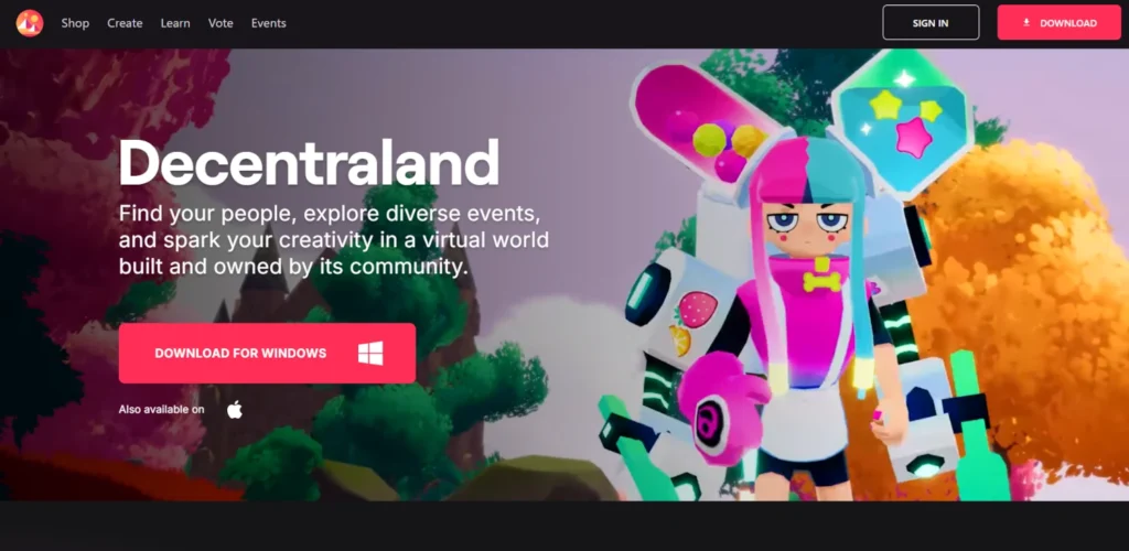 Decentraland-mmorpg-blockchain