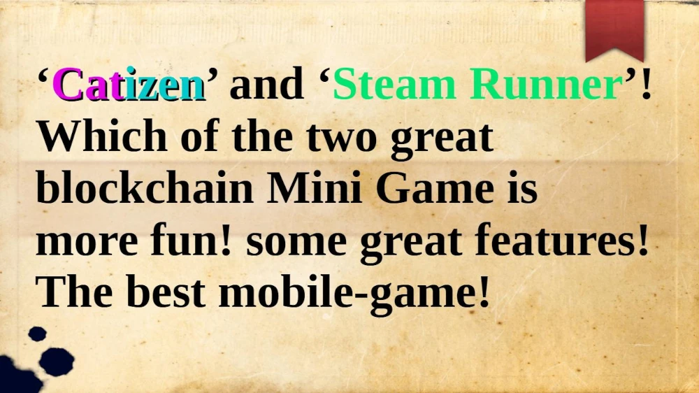 Catizen and Steam Runner blockchain mobile-GAME